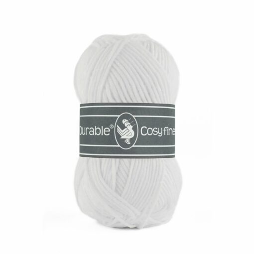 Durable Cosy Fine, wit, 310 acryl en katoen garen