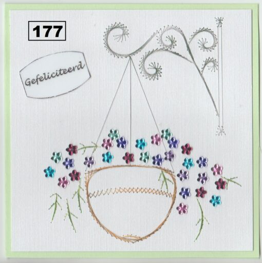 Kaart voorbeeld borduurpatroon Laura's Design borduurpatroon hangplant 177
