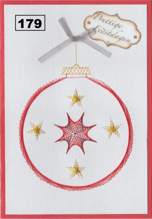 Laura's design borduurpatroon grote kerstbal met sterren 179