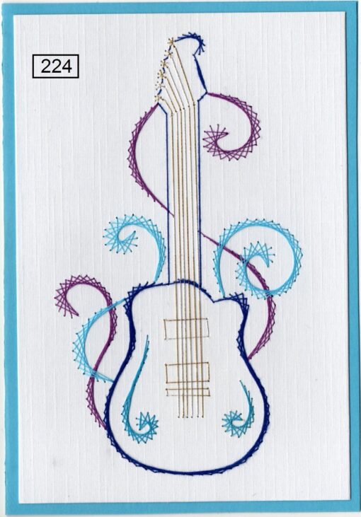 Laura's design patroon voorbeeld kaart borduur patroon gitaar 224