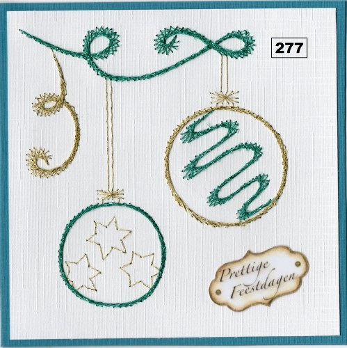 Laura's design borduurpatroon twee versierde kerstballen 277