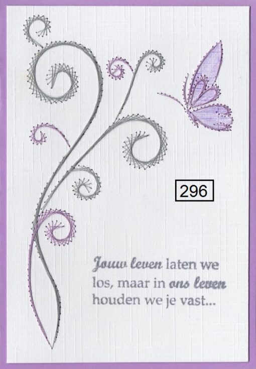 Laura's design borduurpatroon krul met vlinder (296)