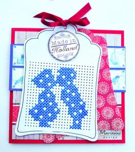 voorbeeld van cross stitch large met delfs setje - kaarten borduren