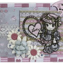 voorbeeldkaart van Yvonne Creations, stempel, Love Collection - Girl