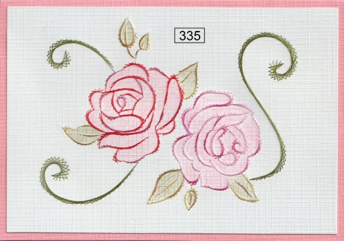Kaart borduurpatroon rozen 335