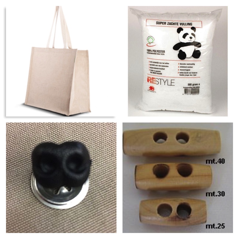 collage 4 accessoires voor bij het haken en breien
