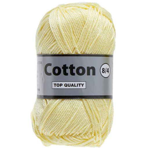 Lammy yarns Cotton eight zacht geel 843 katoen garen
