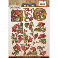 Yvonne Creations knipvel, Autumn colors - mushrooms houses