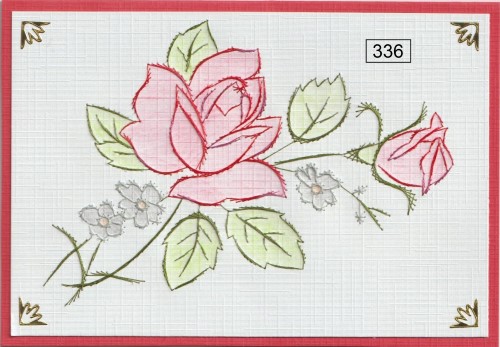 Kaart borduurpatroon rozen 336