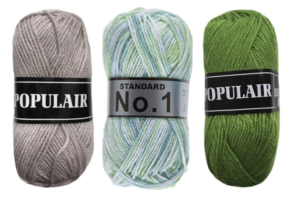 mint groen grijs acryl garen combinatie