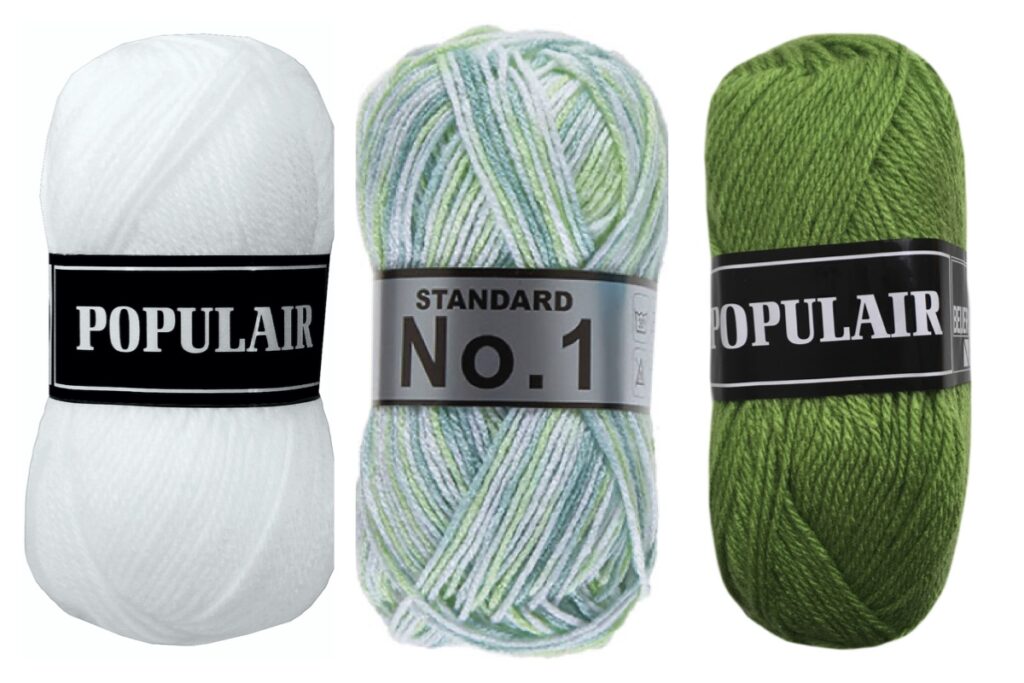 mint groen wit acryl garen combinatie