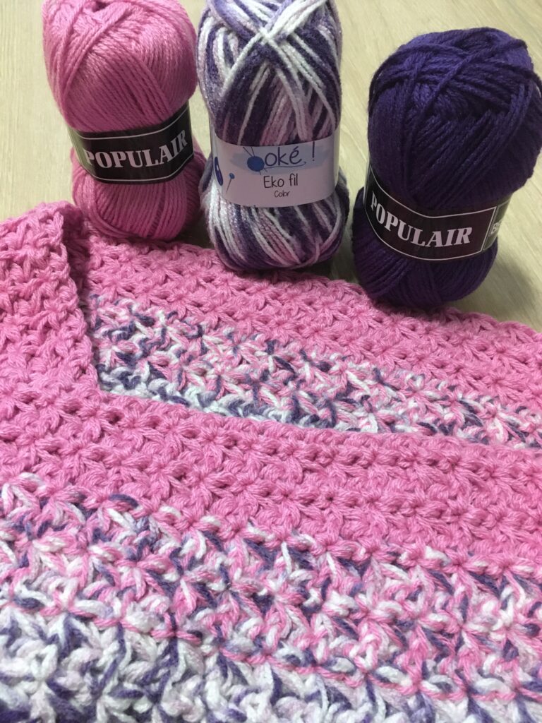 sjaal met paars roze populair ekofil set