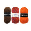 Kleurencombinatie ekofil en populair oranje bruin acrylgaren
