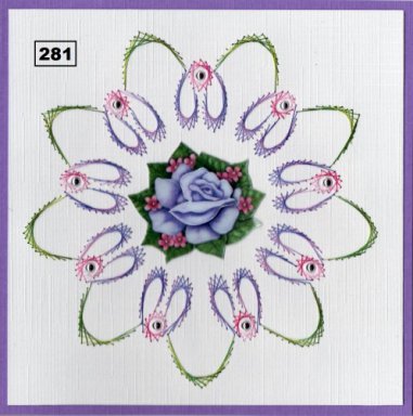 Laura's Design Patroon voorbeeld kaart borduurpatroon krul bloem 281