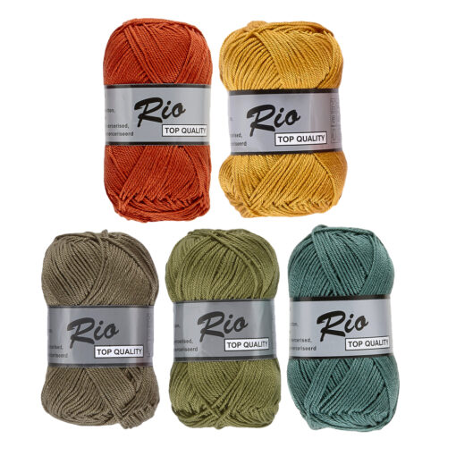 Kleurencombinatie Rio mos oker kleuren - 5 bollen