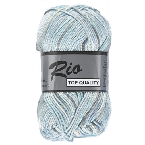 Lammy yarns Rio multi blauw grijs 622 katoen garen