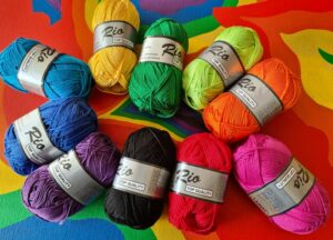 regenboog kleuren van het Rio katoen garen - Garen voor beginnende haker