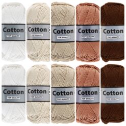 Kleurencombinatie Cotton eight bruin kleuren katoengaren