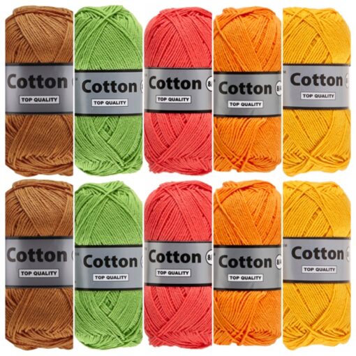 Kleurencombinatie Cotton eight lente kleuren katoengaren