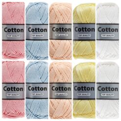 Kleurencombinatie Cotton eight lieve kleuren katoengaren