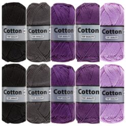 Kleurencombinatie Cotton eight paars grijs kleuren katoengaren
