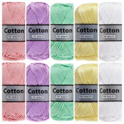 Kleurencombinatie Cotton eight zacht pastel kleuren katoengaren