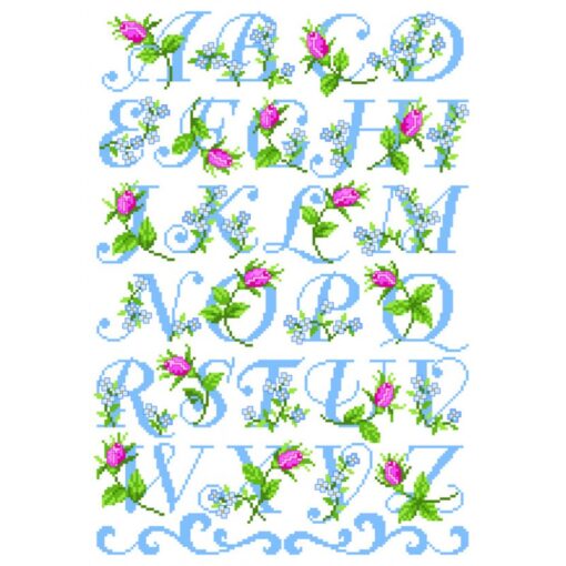 Lindner borduur telpatroon rosenalphabet (035)