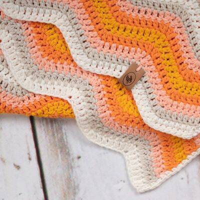 verhaal atleet handig Haakpakket zigzag deken oranje - baby ripple deken