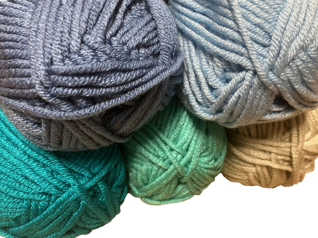 blauw groen combi chunky monkey acrylgaren