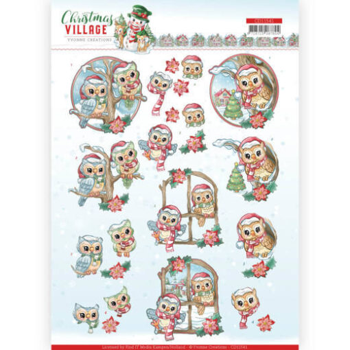 Yvonne Creations Christmas Village Christmas Owls knipvel CD11541