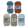Kleurencombinatie Rio Multi 638 blauw bruin katoengaren set - haakgaren pakket