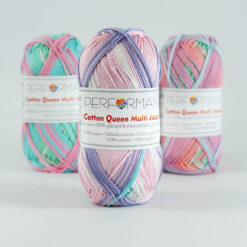 Cotton queen multi jacquard roze paars 10482 - katoengaren