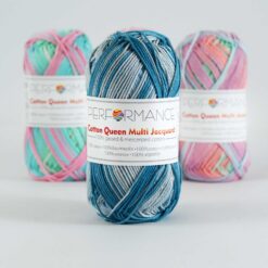 Cotton queen multi jacquard blauw 10489 - katoengaren sfeerfoto