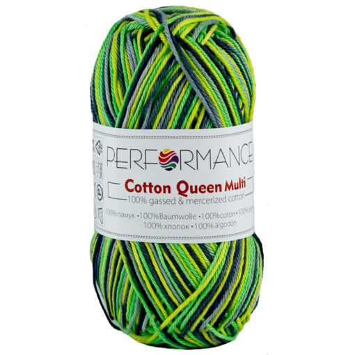 Cotton queen multi groen grijs 9535 - katoengaren