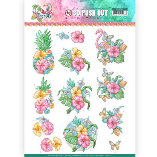 Yvonne Creations stansvel - Happy Tropics flowers - SB10362