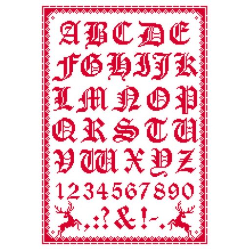 Borduur telpatroon Folklore alfabet (009) - Lindner's kruissteek