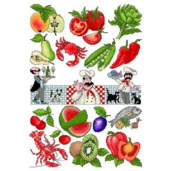 Borduur telpatroon Bon Appétit(077) - Lindner's kruissteek - Afbeelding 2