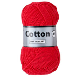 Lammy yarns Cotton eight helder rood 044 katoengaren