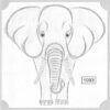 Kaart borduurpatroon olifant 1093