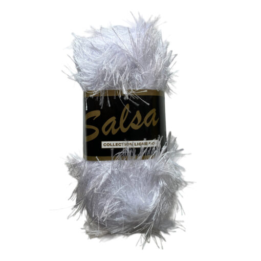 Lammy yarns Salsa wit 005 polyester garen - harig garen