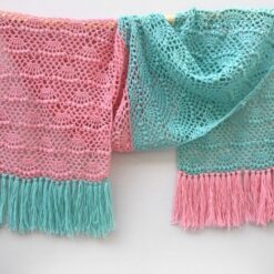 waaier-shawl rechte sjaal met sokkenwol van durable yarn Haakpatroon rechte waaiersjaal