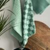 Haakpatroon theedoek en handdoek - katoengaren mint kleur