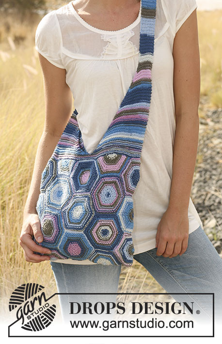 tas met verschillende lapjes aan elkaar drops design breipatroon