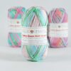 Cotton queen multi jacquard lila groen 10456 - katoengaren