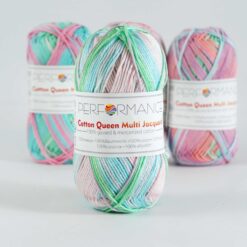 Cotton queen multi jacquard lila groen 10456 - katoengaren
