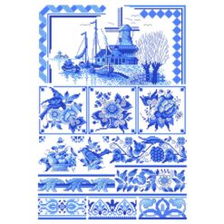 Borduurpatroon Lindner's Kruissteek 048-klassisch-blauw