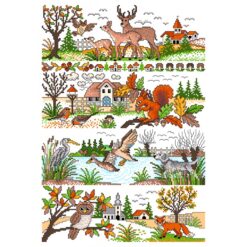 Borduur telpatroon Herfst Landschap (112) - Lindner's kruissteek - Afbeelding 2