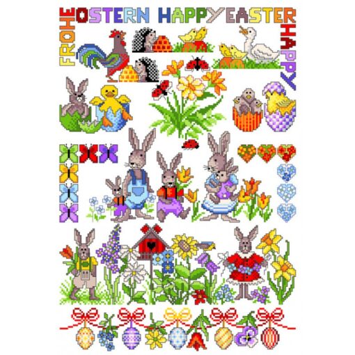 Lindner's kruissteek 032-happy-ostern
