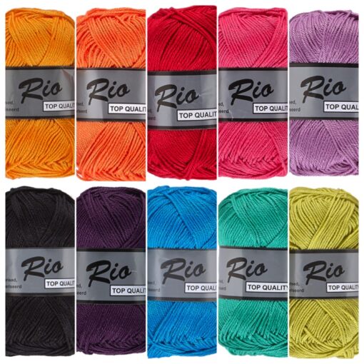 Kleurencombinatie Rio warm regenboog - katoengaren