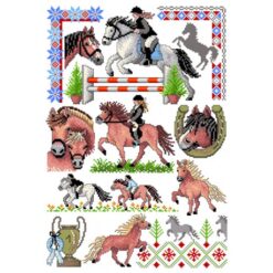Borduur telpatroon Paardenshow (085) - Lindner's kruissteek - Afbeelding 2